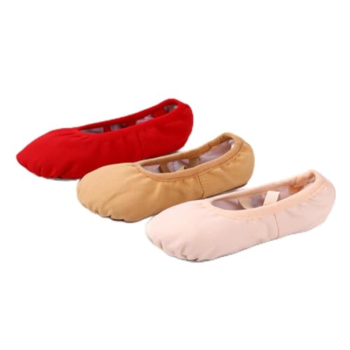 TOPPERFUN Zapatillas de Ballet con Antideslizante Transpirables y Elásticas para Yoga y para Mujer y Niña Cómodas y Ligeras Roja