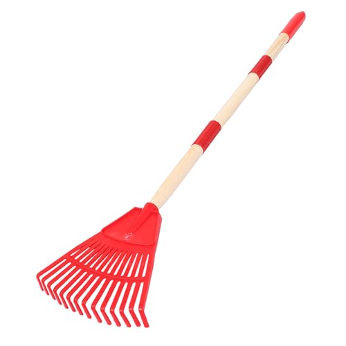 UPKOCH Rastrillos Infantiles de Plástico Desmontable con Mango de Madera Rastrillo Forma de Abanico para Jardinería Recogida Césped Herramienta y Versátil para Fácil de Almacenar y