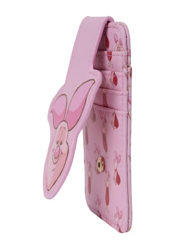 Image of Disney Card Holder Women Slim Wallet Small Piglet Pink