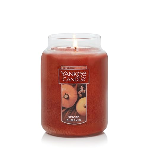 image for Yankee Candle Spiced Pumpkin Scented, Classic 22oz Large Jar Single Wi