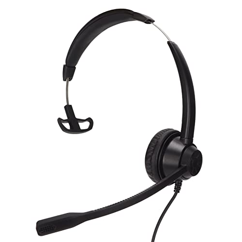 RJ9 Single Sided Business Headset, Cell Phone Headset with Mic, PC Headphones in line Control for Home,Office, Call Center