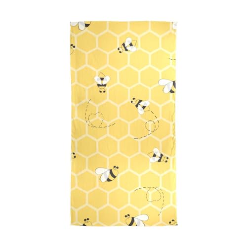 OTVEE Silk-Like Bee Yellow Honeycombs Scarf - Soft Lightweight Chiffon Shawl Wrap for Women2