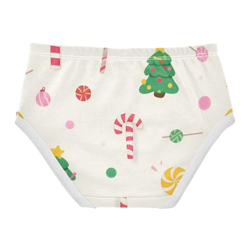 Girls' Brief Panties Toddler Cotton Underwear for Kid Festive Christmas Tree Candy Pattern2