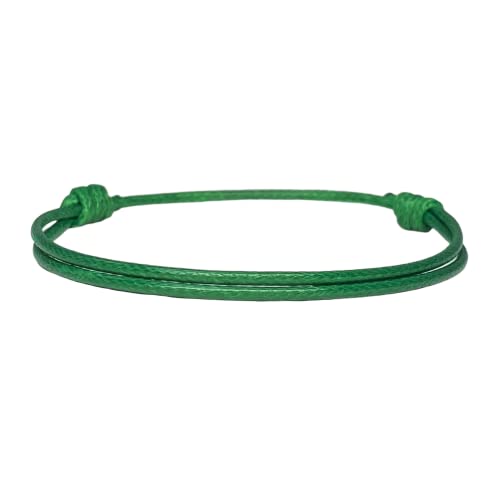 Wax Nylon Cord Bracelet for Men or Women - Surfer Friendship string Unisex Adult Waterproof Boy Girl Gift (one size, Green)