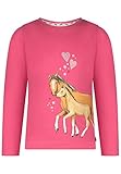 SALT AND PEPPER Mädchen Mädchen Longsleeve mit Süßem Pferde Print Hemd, Pearl Ink, 128-134 EU