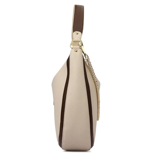 Image of Da Milano Leather Shoulder Bag for Women - Brown (Large) (LB-00317OL)