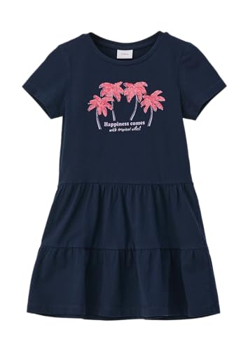 s.Oliver Junior Mädchen 2145981 Kleid mit Pailletten, blau 5952, 98