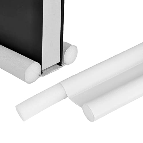 Zugluftstopper für Türen 95cm,2 Stück Türdichtung Unten,Türdichtung Zugluftstopper,Türbodendichtung Tür Zugluftstopper,Luftzugstopper mit Doppeldichtung,Windstopper Schutz Luftzug Lärm Insekten(Weiß)