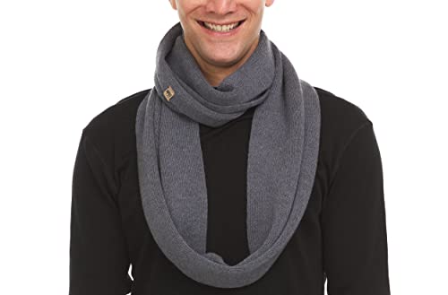 Bufanda de invierno de lana merino cuello infinity unisex gris 3