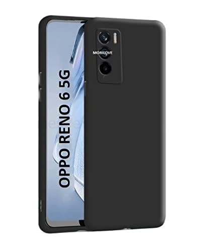 MOBILOVE Shockproof Slim Matte Liquid Soft Silicone TPU Back Case Cover with Camera Protection for | Oppo Reno 6 5G (Black) (B09H7T392H) Amazon Price History, Amazon Price Tracker