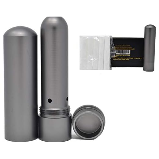 Prime Natural Essential Oil Aluminum Alloy Premium Blank Nasal Inhaler - Refillable Aluminum Empty Metal Inhaler - Space Gray Color - Comes with 5 Cotton Wicks - for Aromatherapy