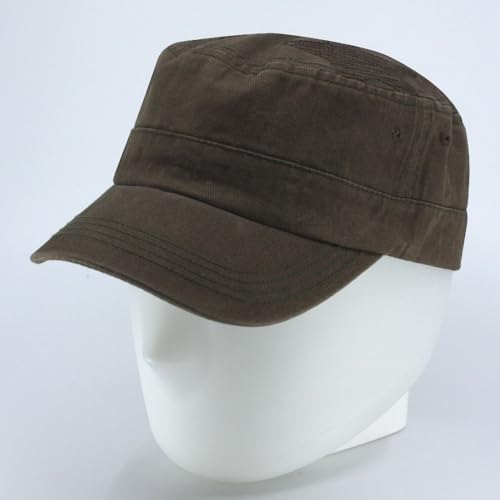 Image of The Vintage Year Heavy Stitching Washed Cotton Cadet Hat - Durable Military Baseball Cap for Men & Women, Outdoor Casual Wear
