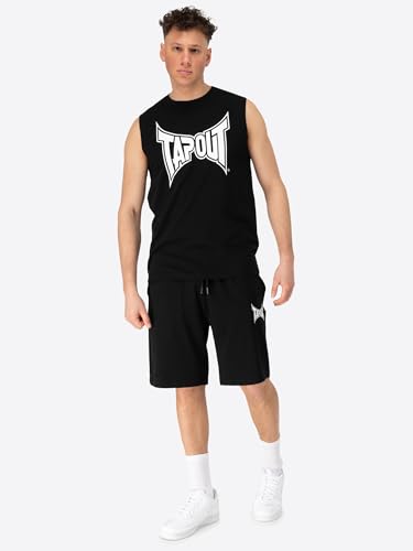 Tapout Herren ärmelloses T-Shirt & Shorts Set Normale Passform Diego, Black, 3XL