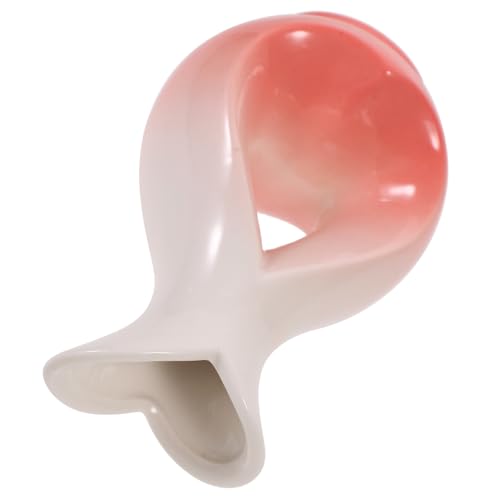 OFFIGAM 陶磁器製グラデーションハート花瓶 北欧風デスクトップ装飾用多用途花器 室内リビングルーム寝室向けモダンデザインインテリア