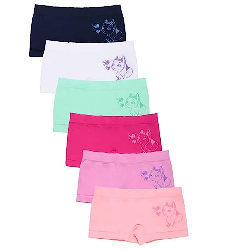I&S Girl's Pack of 6 Sets of Matching Spaghetti Strap Bras & Seamless BoyShorts or Bikinis (Small, Umbrella Kitty Flowers)4