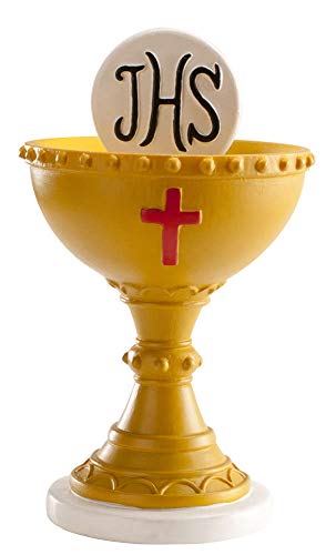 dekora – Calice de Première Communion 11,5 cm, Décoration pour gâteau de communion, Cake topper apte au contact alimentaire
