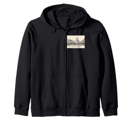 Washington DC Vintage Horizonte Dibujo Sudadera con Capucha
