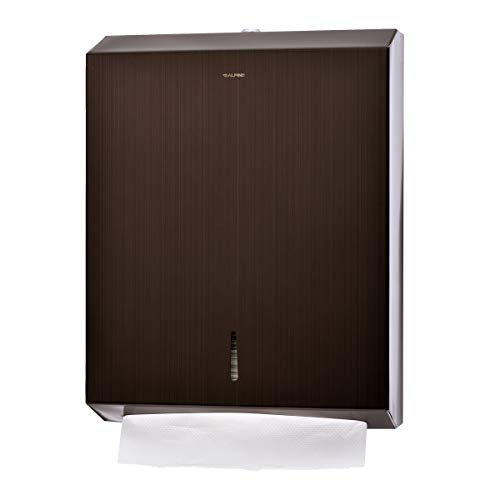 Alpine Industries C-Fold/Multifold Paper Towel Dispenser - Holds 400 C-Folds or 525 Multifold Tissues - Stainless Wall Mount Tissue Holder for Home & Office Countertop & Restroom (Antique Bronze)