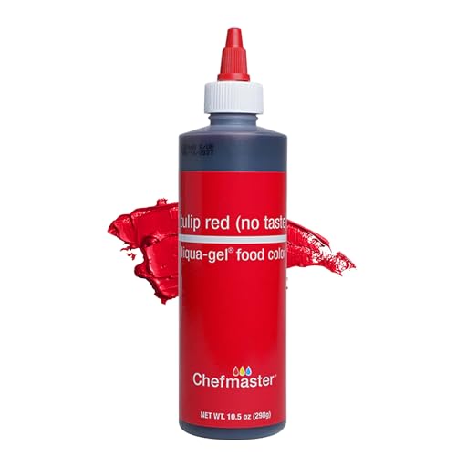 Chefmaster Liqua-Gel Color, 10.5 Ounce: Tulip Red (No Taste) by Chef-Master