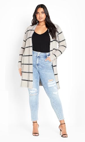 Image of Avenue Women's Plus Size Emily Check Coatigan