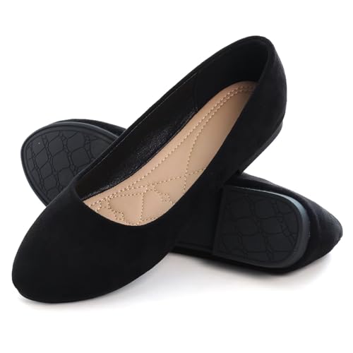 Image of Dear Time Women's Flats Comfortable Slip On Ballet Flats Soft Solid Casual Shoes