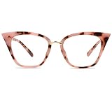 Poxas Mod Fashion Glasses Frames Cat Eye Eyeglasses For Womens Clear Lens