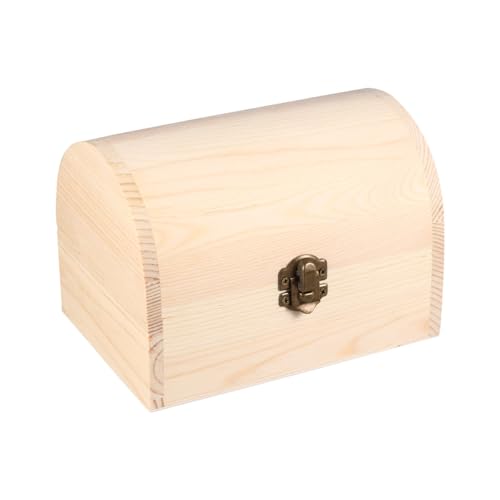 FONDOTIN Caja de Madera Arqueada sin Terminar 16x12,2x11,5 Cm, DIY para Manualidades Arcilla y Grafiti, Estuche Multifunción para Almacenamiento en Hogar, Juguetes, Joyas y Decoración
