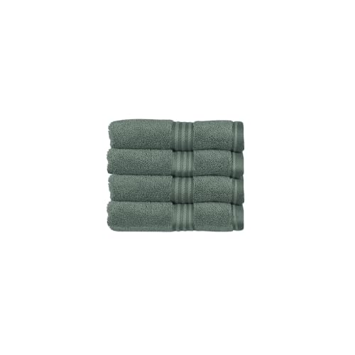 Christy Supreme Hygro Towel Sets | 4 Wash Cloths | Yew Green