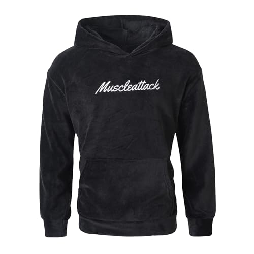 Sudadera de hombre casual negra S para ropa de otoño e invierno deportiva