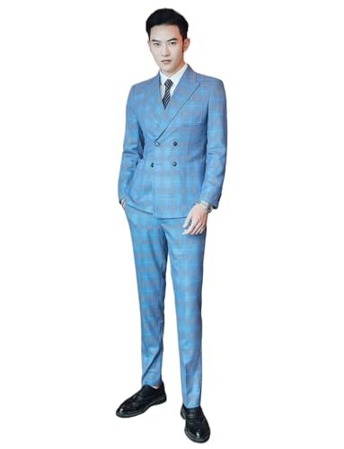 Costume à carreaux hommes ensemble deux pièces formel pour entretien d'embauche et bureau