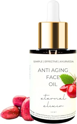 MS Face Oil for Glowing Skin & Gua Sha Massage, 100% Natural with Rosehip, Jojoba, Argan & Vitamin E, Anti Aging Night Serum for Skin Tightening & Fine Lines, Women/Men (30ml)