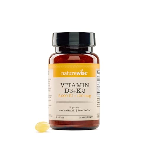 NatureWise Vitamin D3 5000IU + K2 MK-7 100mcg Supplement, 30 Softgels - image 1