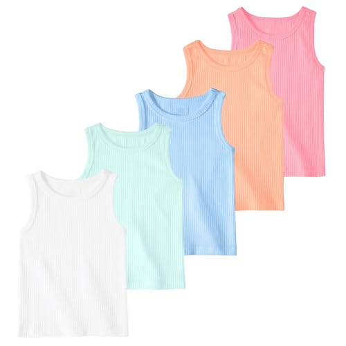 Image of Garanimals Baby & Toddler Girl Tank Tees - Kid's Sleeveless Tank Top - Size 0-6T - 5 Pack