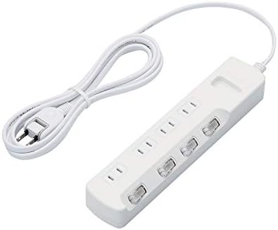 エレコム 電源タップ 雷ガード 個別スイッチ ほこりシャッター付 4個口 2.5m ホワイト