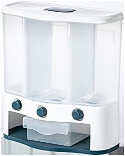 6L Wall Mounted Separate Rice Bucket Cereal Dispenser Proof Plastic Automatic Racks Sealed Metering Food Storage Box image 2