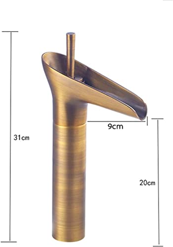 Robinet de lavabo cascade rétro avec mitigeur monocommande laiton robuste - 3
