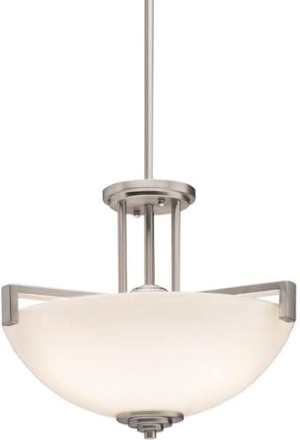 Miniatura 2 de Kichler Eileen - Colgante invertido convertible de 3 luces de 14.5 pulgadas o semi empotrado con cristal de ópalo grabado satinado en cromo