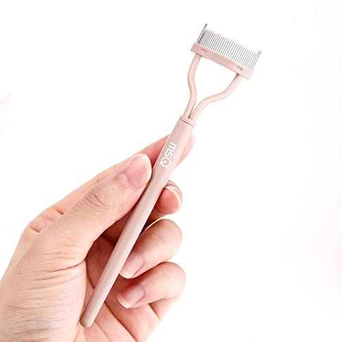 Eyelash Separator Eyelash Comb Lash Separator Tool Msq Mascara Brush Eyelash Brush Separator Mascara Comb Arc Designed Mascara Applicator With Cover Naked Pink (1Pcs) #TOP2