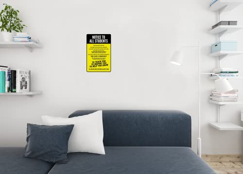Image of Classroom Rules Poster High School Supplies For Teachers Yellow Criminal Justice Decor Cool Wall Art Print Poster 12x18