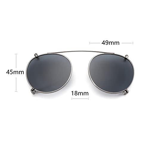 HMRGLMIE-Retro Double Lens Flip Up Clip on Sunglasses Steampunk Style Men Women Circle Light Glasses Polarizing Clips2