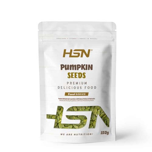 HSN Pipas de Calabaza Peladas Sin Sal | 150g | 100% Naturales | No Fritas ni Tostadas | Sin Cáscara Sin Aditivos | No-GMO, Vegano, Sin Gluten