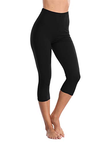 Image of VOGUEMAX Women's Capri Leggings High Waist Soft Cropped Leggings Tights 3 /4 Length Leggings