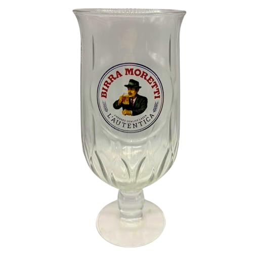 Birra Moretti M25 - Bicchiere da birra nucleato, 568 ml, design Roxley 2025 Man Cave + tappetino da birra