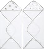aden + anais Classic Hooded Baby Bath Towel, 100% Terry Cotton, 2 Pack, Dusty