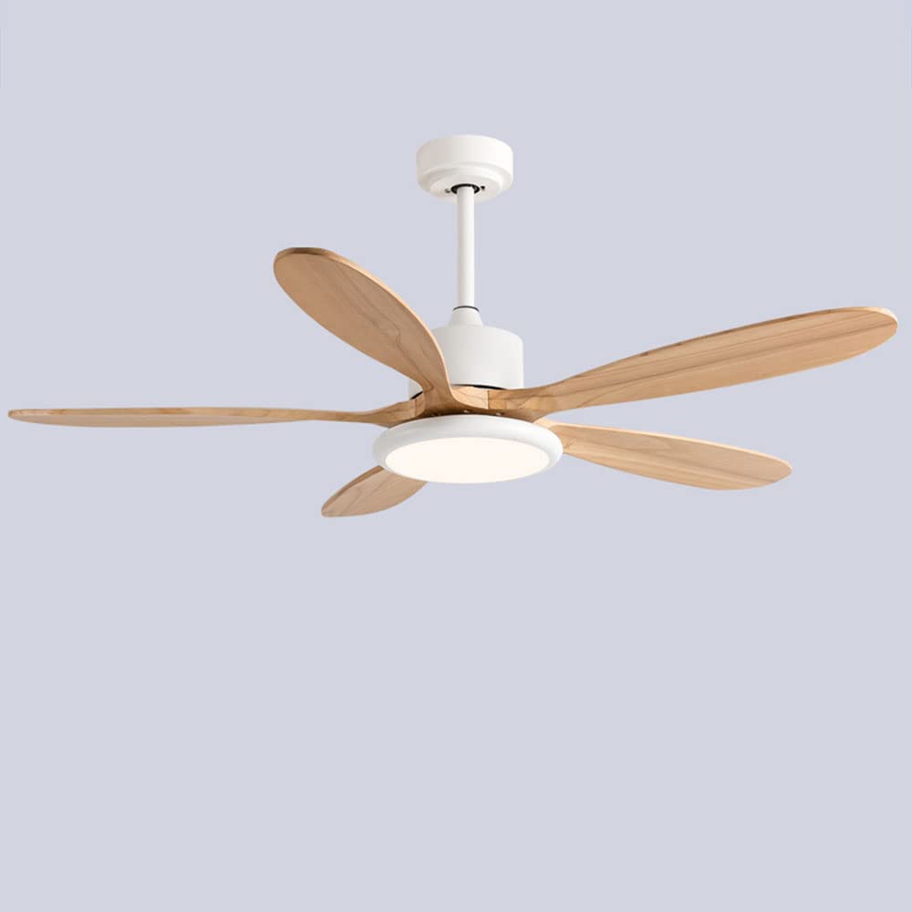 Ventilateur de plafond LED pour chambre et salle d'étude en bois 52 pouces