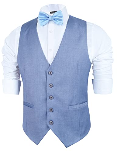 Image of Alizeal Mens Classic Solid Suit Vest Regular Fit Tuxedo Waistcoat | Classic for Wedding Business Daily Wear Wedding