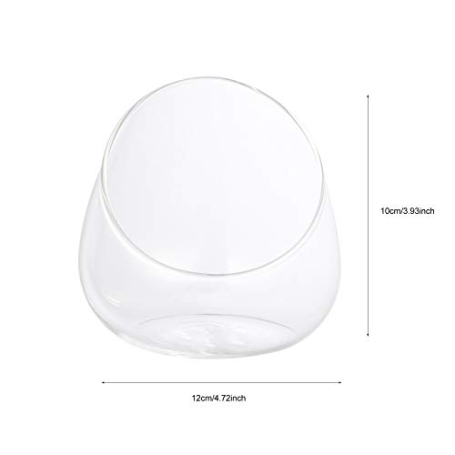 Doitool Slant Cut Bowl Glass Vase, Clear Terrarium Bowl Candy Dish Fruit Jar, 4.7" W X 4" H, Small Round Planter Table Centerpiece, Use For Succulents, Cacti, Air Plants, Moss, Terrariums, Candy #TOP2