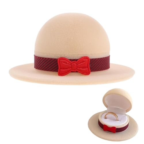 GMDP Porta gioielli,Scatola porta-anelli con cappello da cowboy per Fidanzamento Proposta Matrimonio Natale