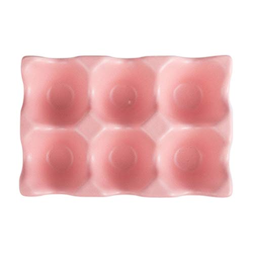 UPKOCH Refrigerator Egg Holder Tray 6 Grids Ceramic Egg Container Egg Storage Organizer