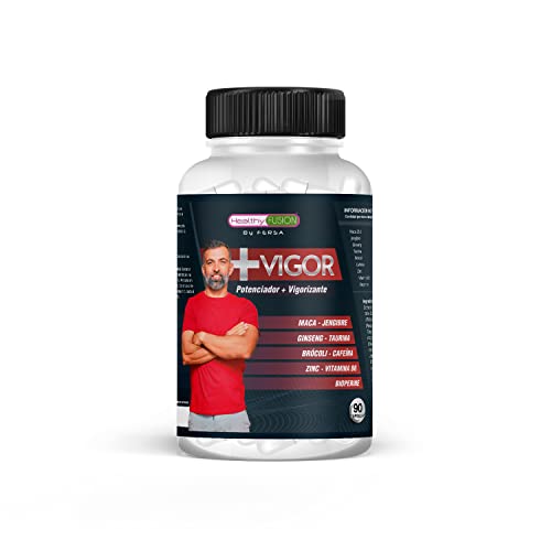 Healthy Fusion | Potente Vigorizante Estimulante | Maca Pura 4.250mg Taurina Ginseng Zinc Vitamina B6 | Energía | Fuerza y Vitalidad | Vigoriza tus relaciones íntimas | 90 u